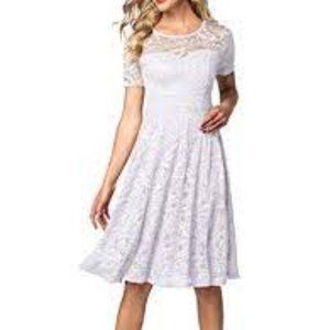 AONOUR Women's Vintage Floral Lace Elegant Dress